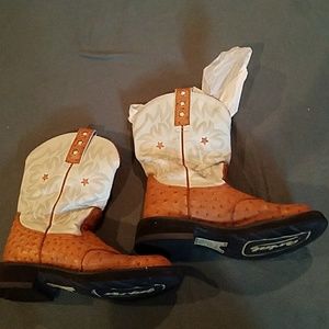 Ariat ostrich quill round toe boots